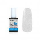 Gel lak - TOP COAT Matte Silver glitter - závěrečný gel matný bezvýpotkový